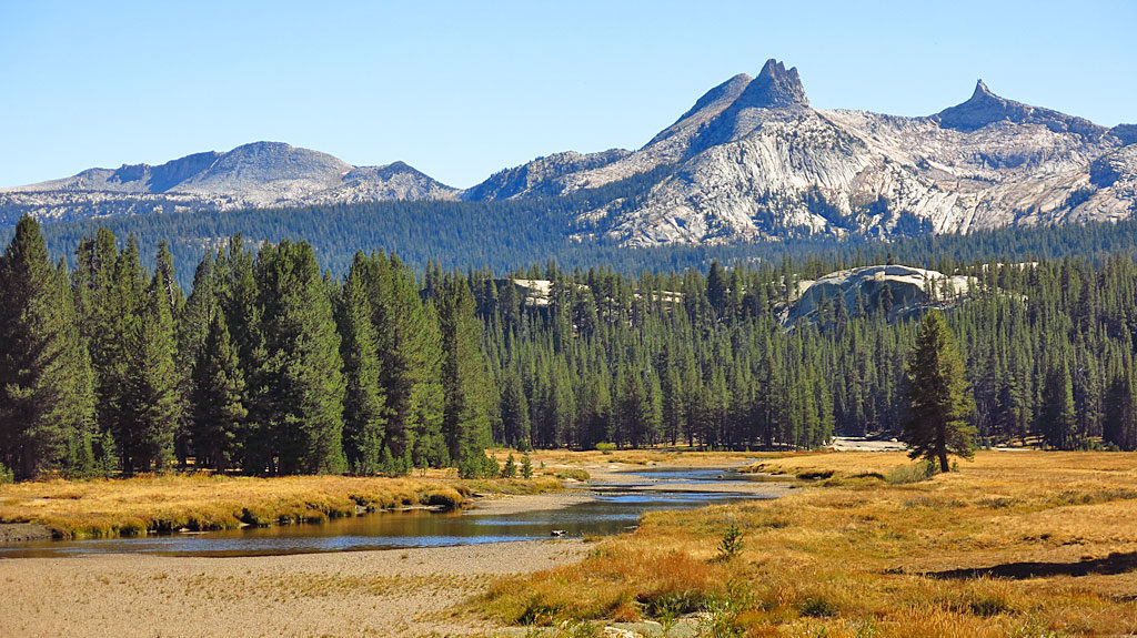Cathedral Peak at the south end of Tuolumne Meadows.