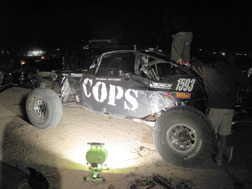 Night-before, last-minute car prep.