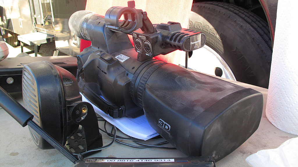Bryan Collins was in attendance shooting video for Langley Productions. High-end cameras perform best in the dust and heat of desert racing.