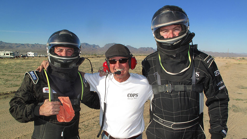 Before the Class 1 car arrived, Joe Lombardo and Dan Martin posed for a photo with Joe Taylor, COPS Crew Chief.