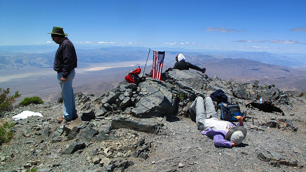 Resting at the summit. Resting at the summit.