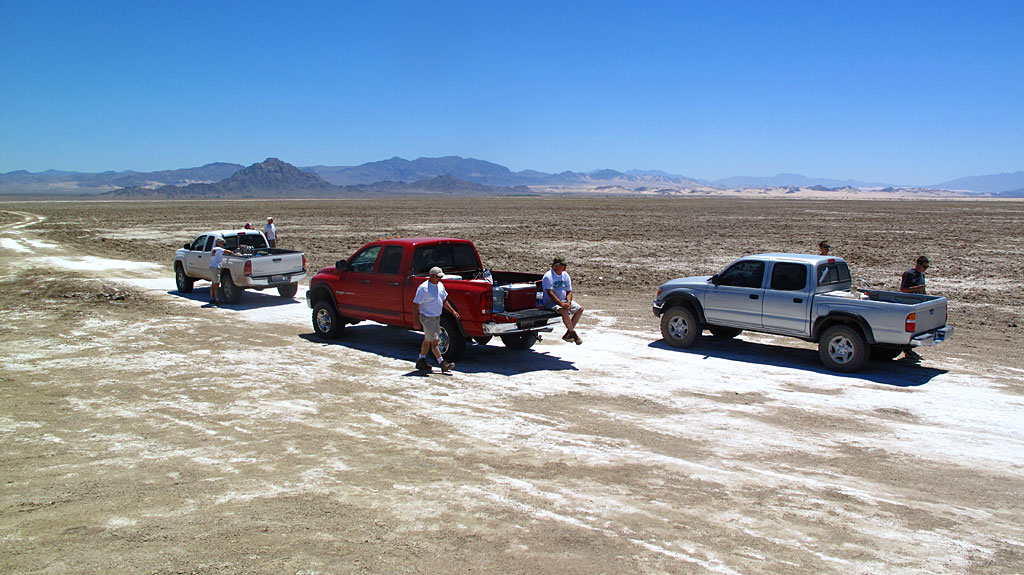 Crossing Soda Dry Lake. Crossing Soda Dry Lake.