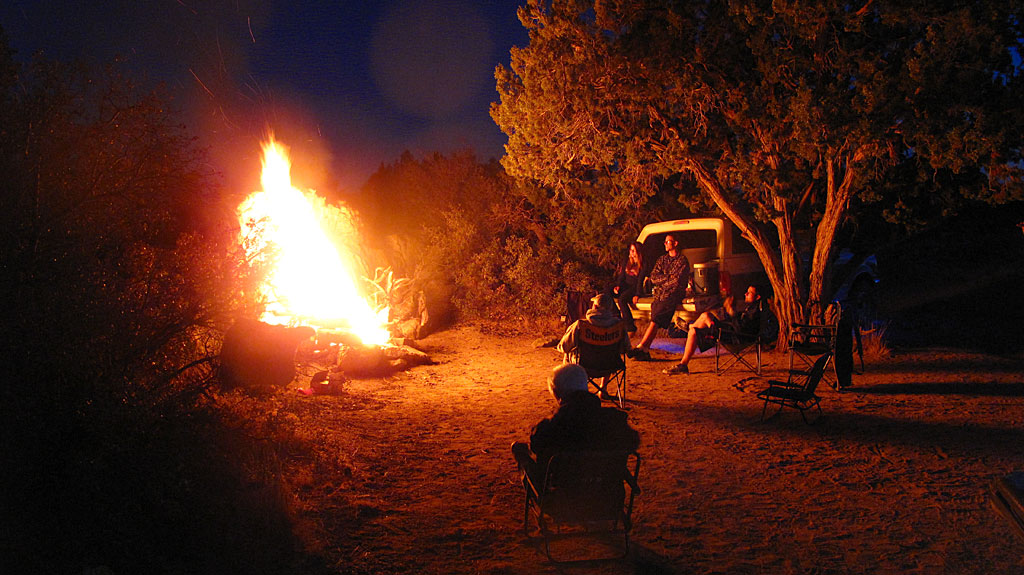 Igniting the campfire in Lanfair Valley. Igniting the campfire in Lanfair Valley.