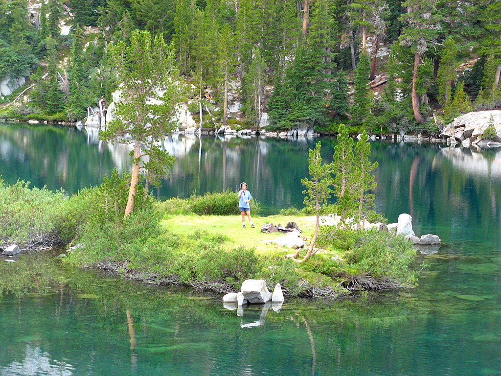 Carol found a killer campsite on a pseudo island in the lake. Carol found a killer campsite on a pseudo island in the lake.