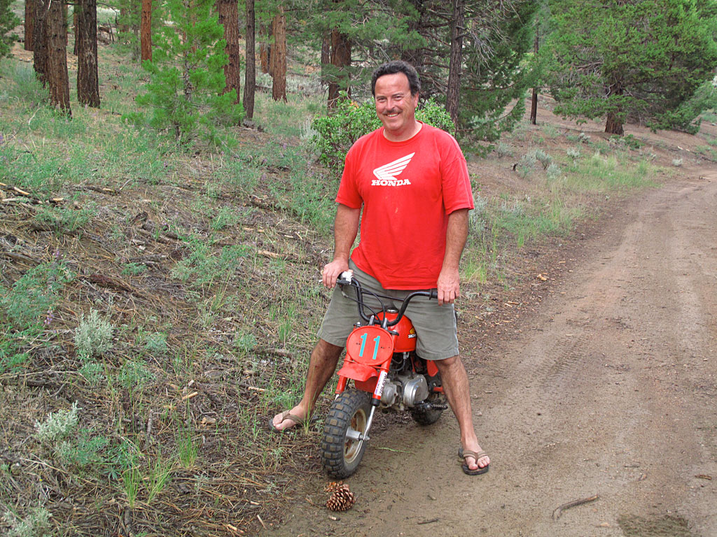 Henri patrolling the area on his pit bike. Henri patrolling the area on his pit bike.