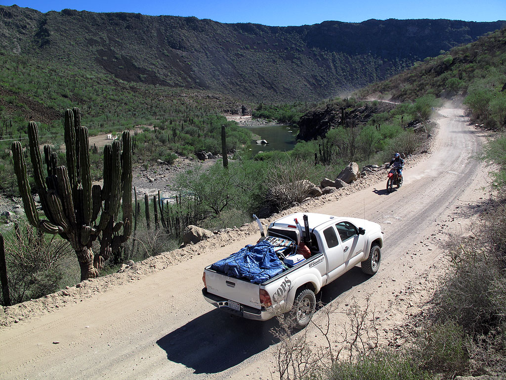 On the way to the mission, several racers passed us, prerunning the Baja 1000 race course. On the way to the mission, several racers passed us, prerunning the Baja 1000 race course.