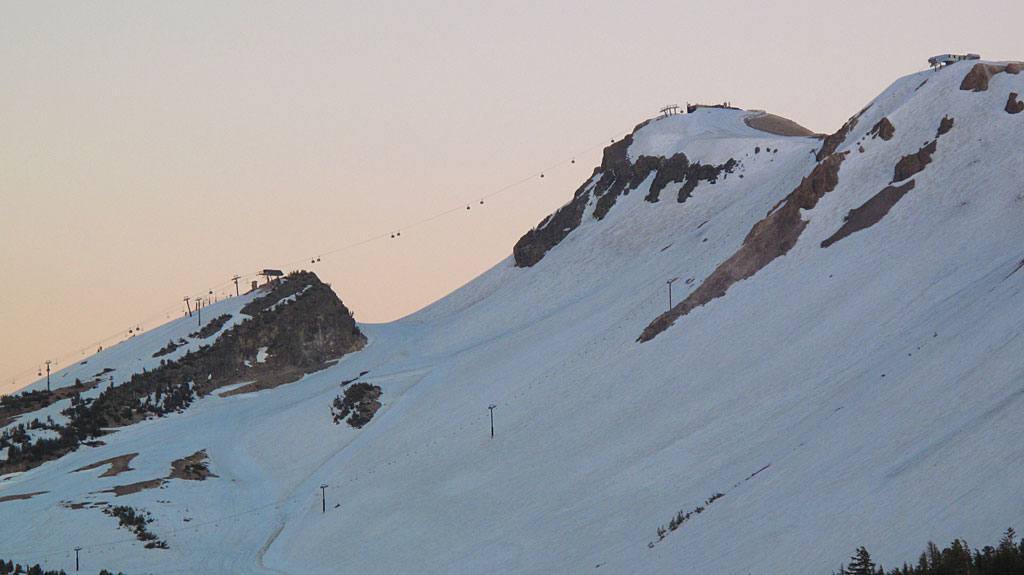 Deep snow on Mammoth Mountain (even on the Fourth of July) allowed summer boarding. Deep snows on Mammoth Mountain (even on the Fourth of July) allowed summer boarding.