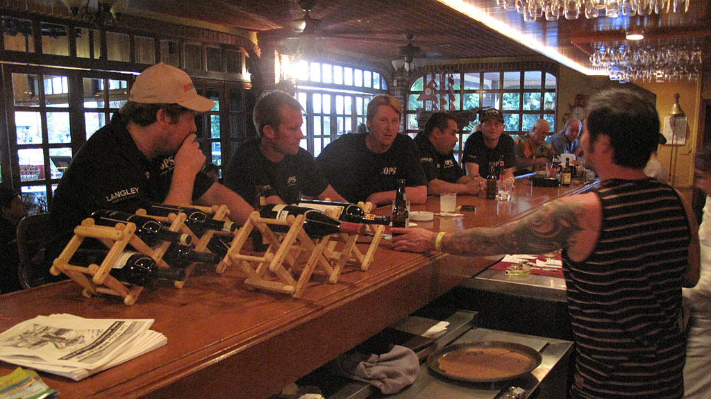 Endo helps the bartenders serve cool drinks after the race - the Class 10 and 12 both finished uneventful races. Endo helps the bartenders serve cool drinks after the race - the Class 10 and 12 both finished uneventful races.