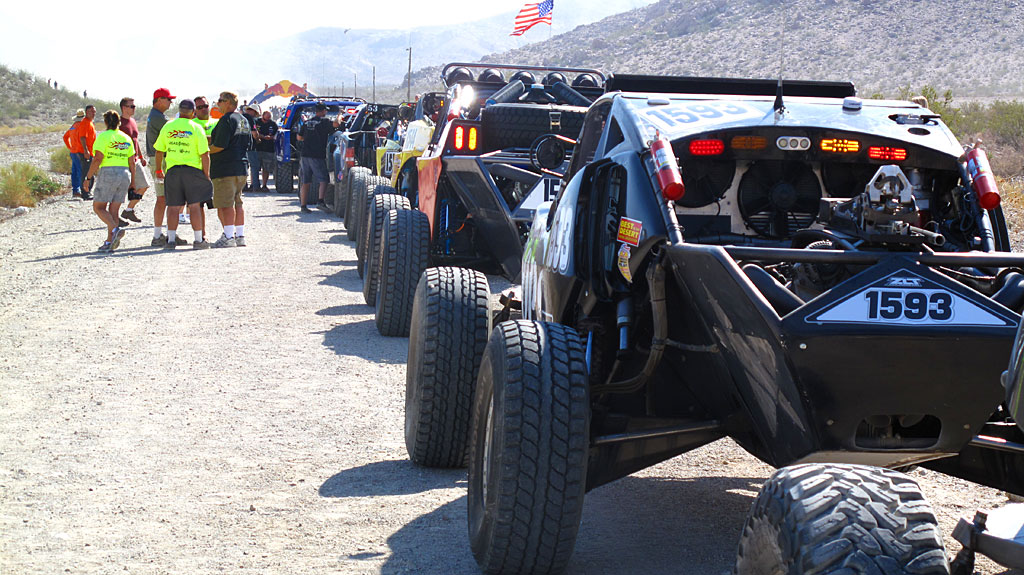 Zak Langley stages the COPS Class 1 car (#1593) at the start of the V2R near Pahrumph, NV. The 500 mile race course roughly parallels highway 95 all the way to Reno. Zak Langley stages the COPS Class 1 car (#1593) at the start of the V2R near Pahrumph, NV. The 500 mile race course roughly parallels highway 95 all the way to Reno.