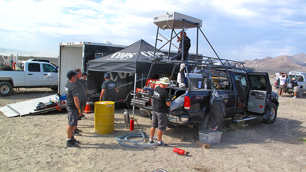 One of the COPS pits with a gravity-fed fueling tower. One of the COPS pits with a gravity-fed fueling tower.