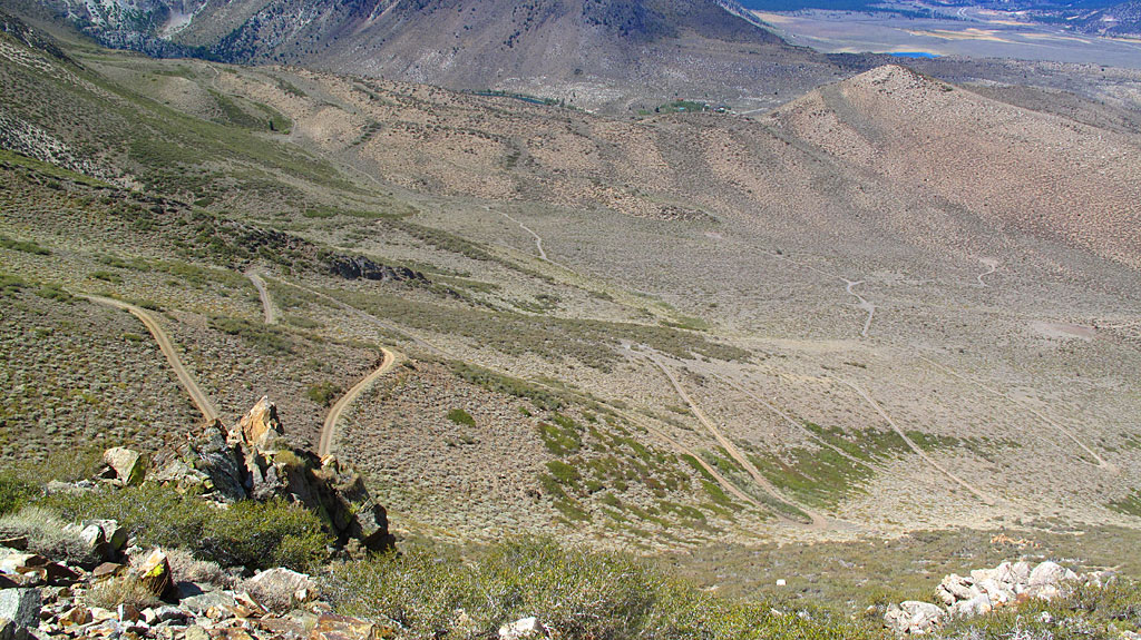 A good view of the many switchbacks on the McGee Mountain road - not good for big/wide trucks. A good view of the many switchbacks on the McGee Mountain road - not good for big/wide trucks.