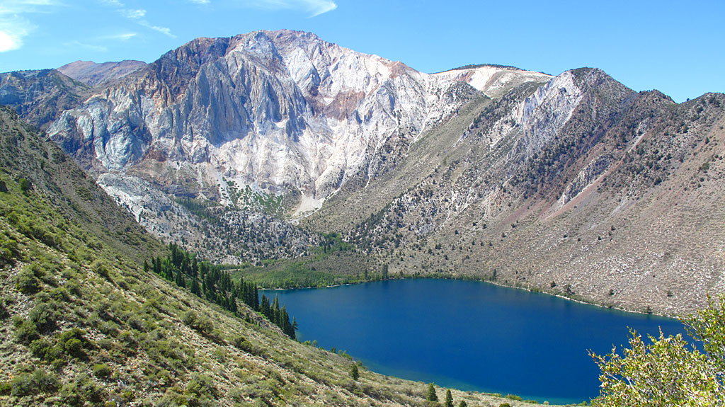 Convict Lake and Laurel Mountain (left of center). Convict Lake and Laurel Mountain (left of center).