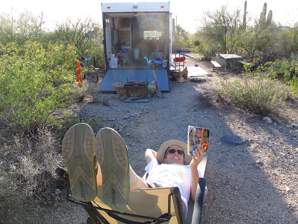 Relaxing at end-of-day, back at campsite. Relaxing at end-of-day, back at campsite.
