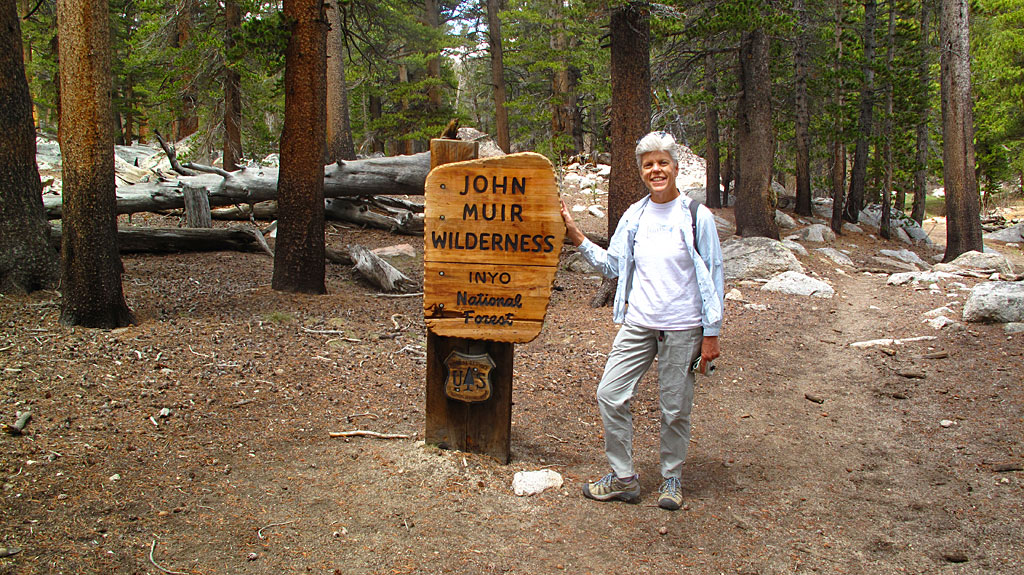 On the Cottonwood Lakes Trail, we passed from the Golden Trout Wilderness into the John Muir Wilderness - the transition was relatively painless. A little farther down the trail, we saw the Golden Trout camp - a group of old houses which are reportedly home to a family of bears. Note the funny leg.