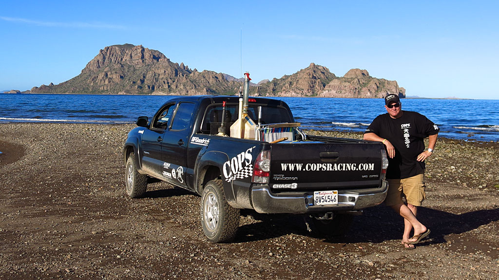During our drive down Baja, Steve and I took a break on the beach at Ligui. Isla Danzante mostly hides the much larger Isla del Carmen behind.