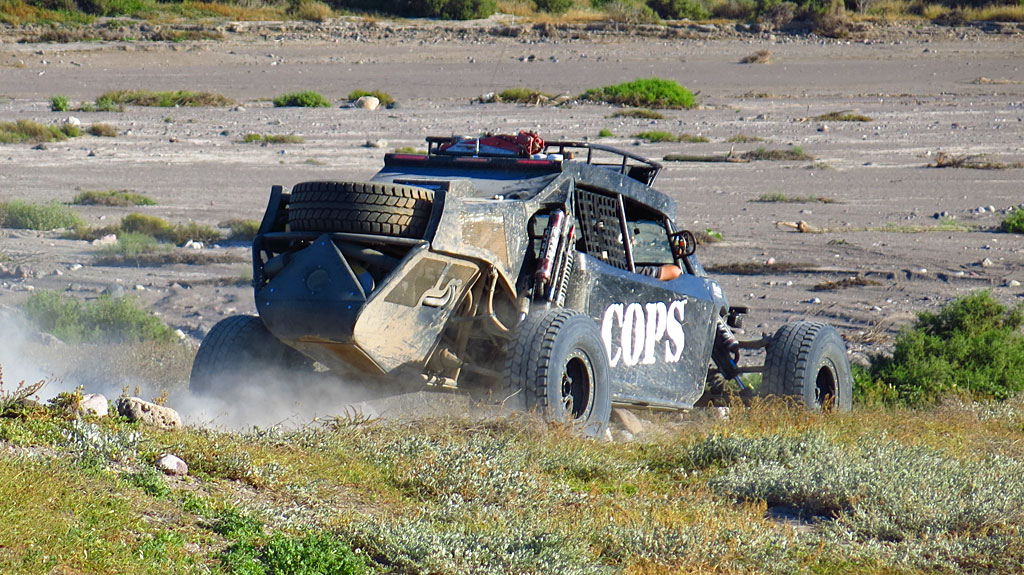 Morgan and Bill practicing their portion of race course near Punta Conejo. On race day, they'll be piloting the Class 1 car.