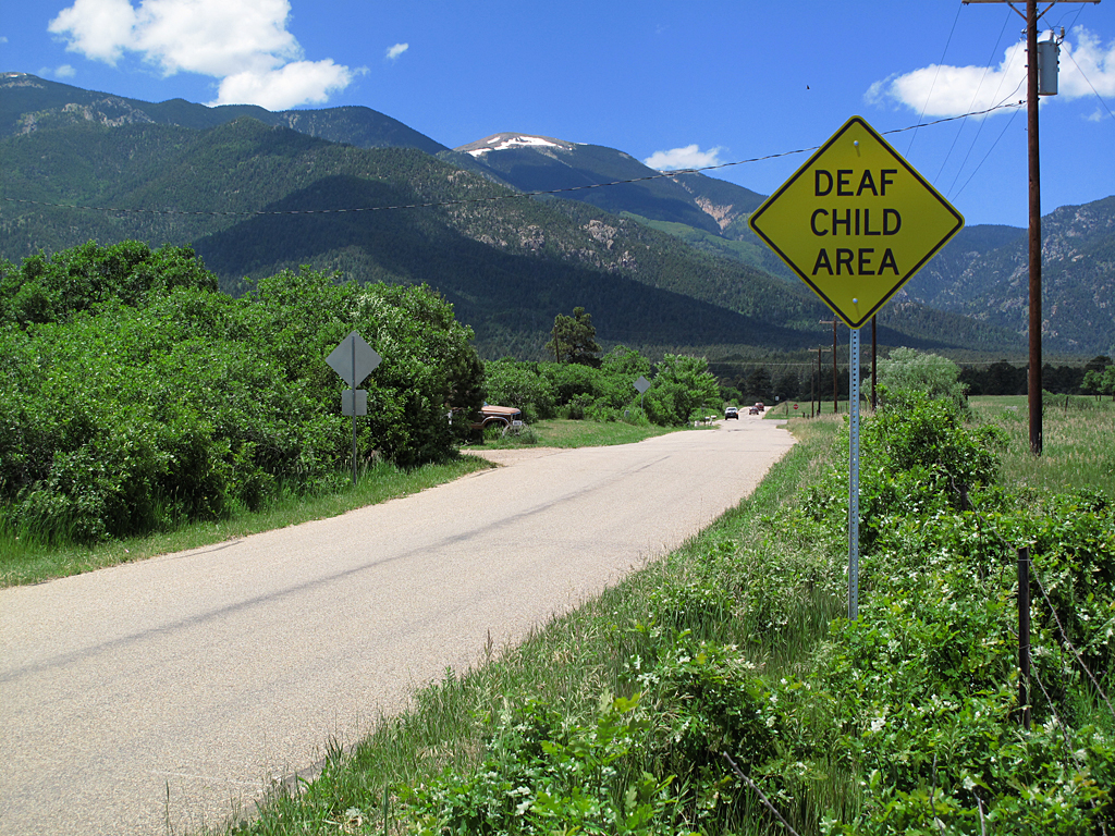 Road sign, Rye, Colorado.