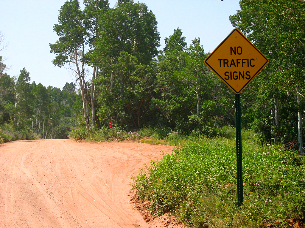 A real, non-Photoshopped sign in the Colorado National Monument, near Grand Junction.