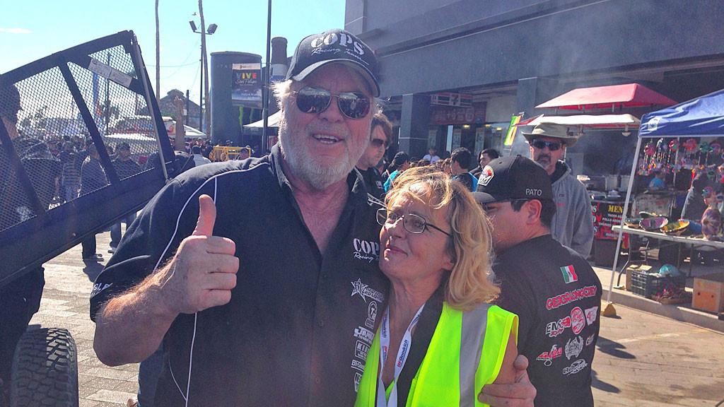 John Langley, COPS Racing Team Owner, with the world-famous Baja Kat.
