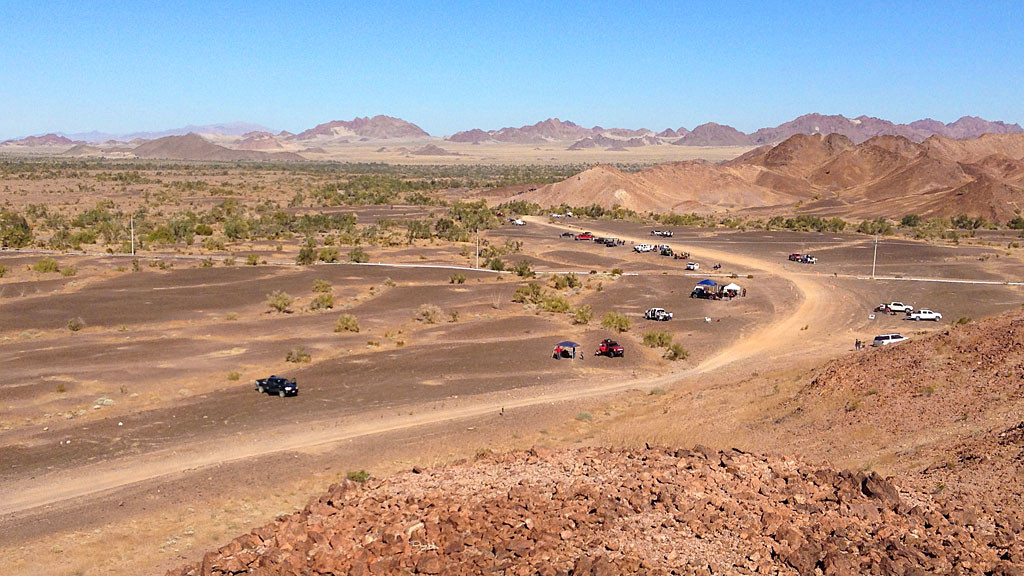 Staging along the course, race crews and spectators wait for the race to get to them - we won't see race cars until 90 minutes after the they start in San Felipe.