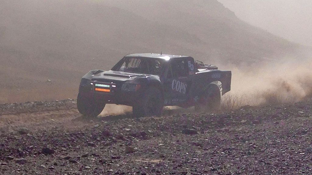 Zak Langley is in the hunt for the win in Trophy Truck #50. Zak came up thru the pack and finished 17th in class.