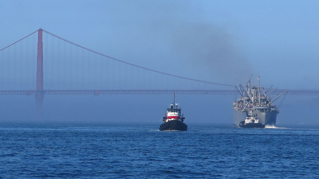 More Fleet Week movement under the Golden Gate Bridge.