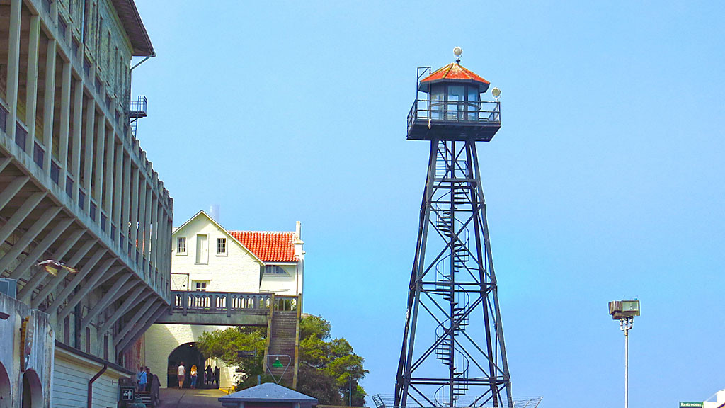 Of the many guard towers which existed on Alcatraz, this is the only one remaining.