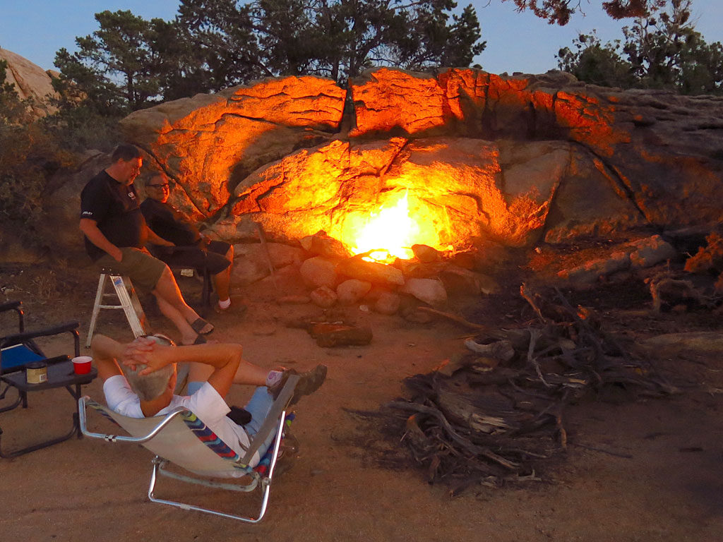 Our exceptionally adequate camp site/fire Friday night. At 5,400', overnight temps could not have been better.