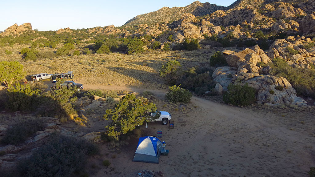Lanfair Valley campsite, Saturday morning.