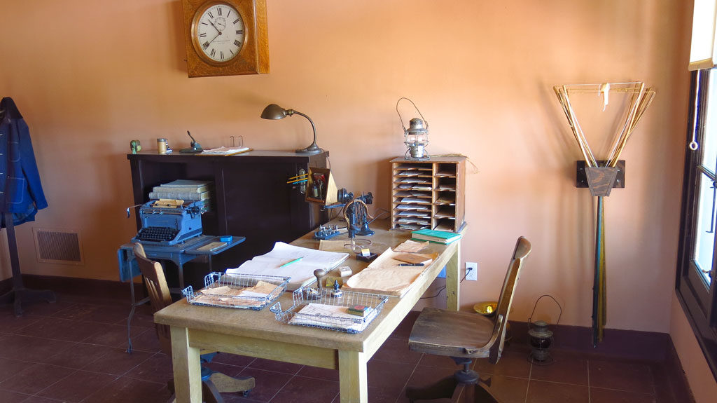 Many of the rooms in the depot have been refurbished to period - this is the old telegrapher's office.