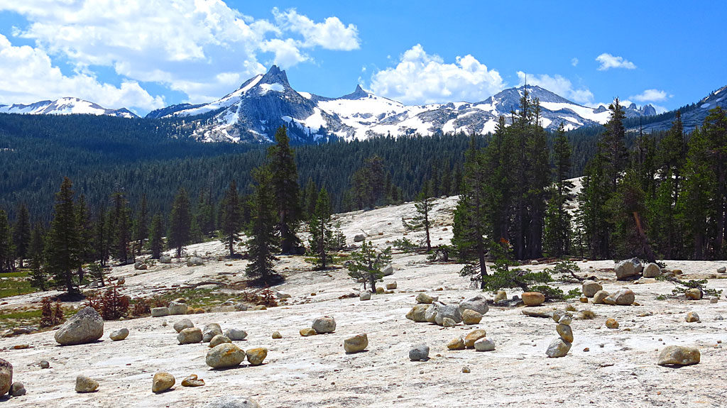 Rocks on the top of Pothole Dome left behind from receding glaciers 20-30 years ago.