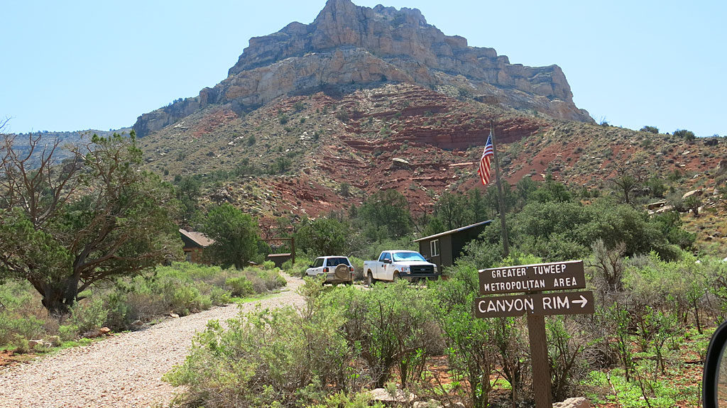 After driving 20 miles within the Park, we passed the Tuweep Airstrip and Ranger Station. Soon after the ranger station, the road begins its slow degradation from smooth dirt to not-so-smooth dirt and rocks. The closer we got to the rim, the more plentiful the rock gardens. Bring your high-clearance vehicle.